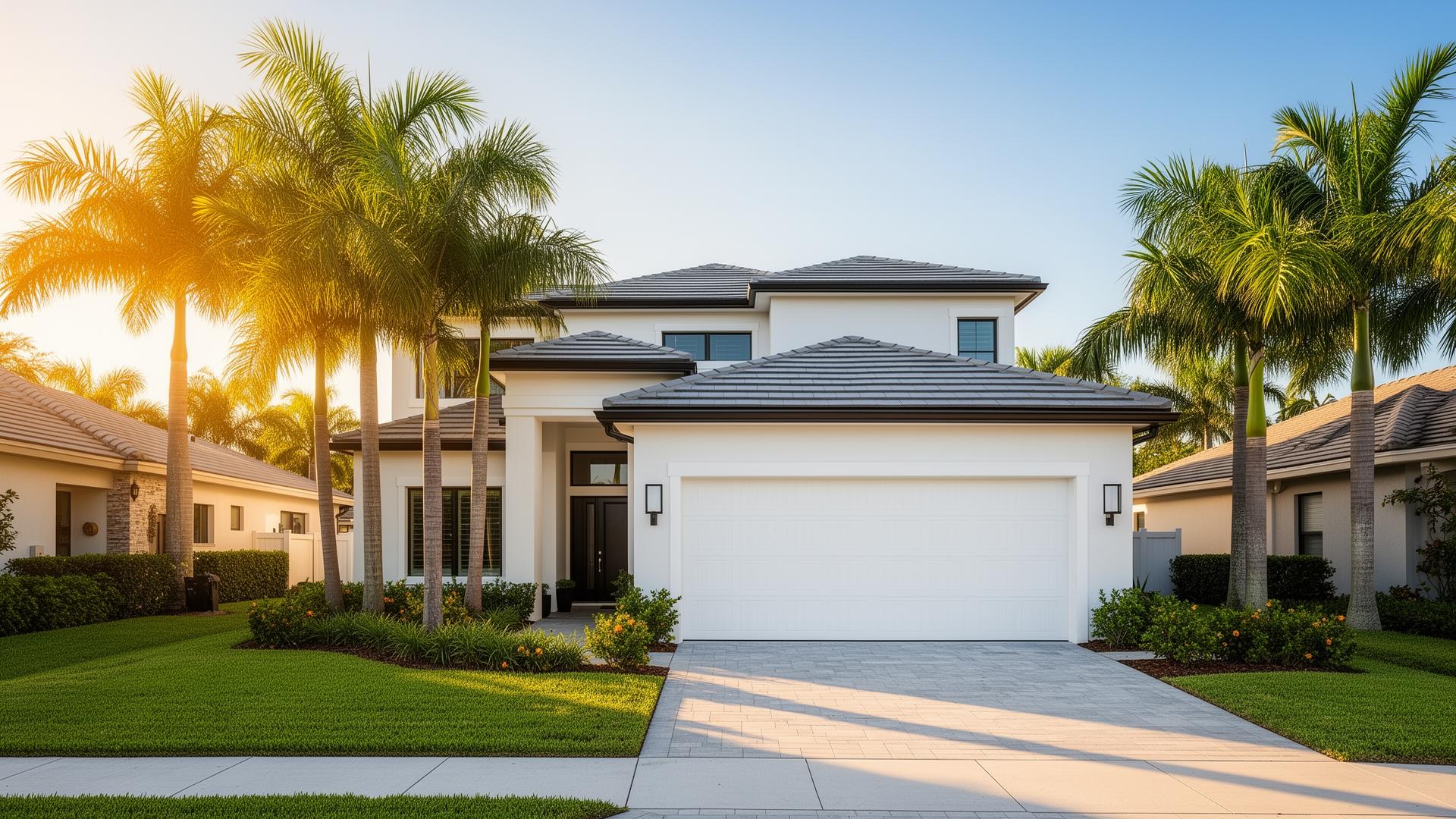 Beautiful Florida home with modern garage door installation by Garage Door Englewood